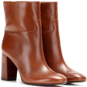 Tory Burch Devon Carmelite Leather Ankle Boots